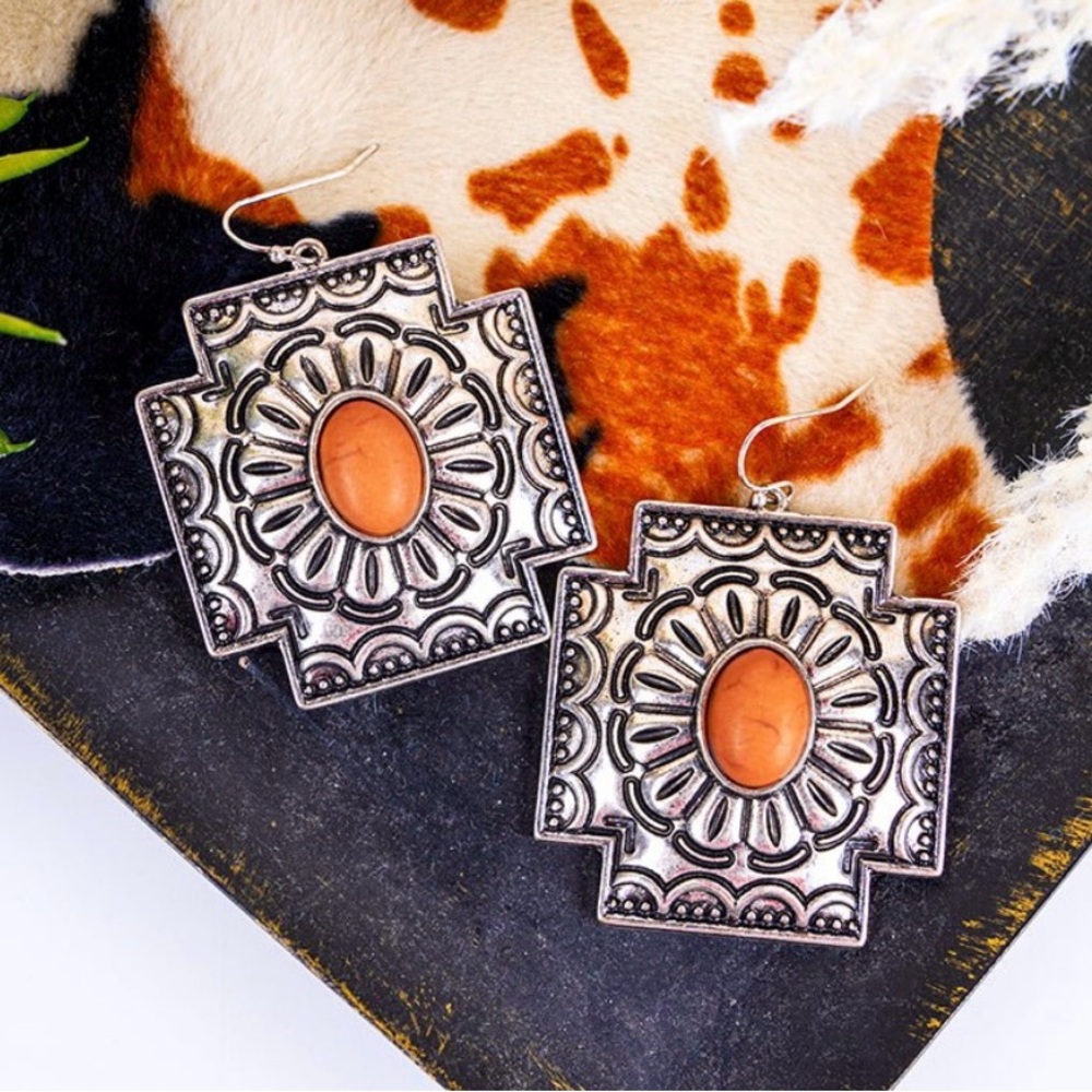 Square Cross Earrings